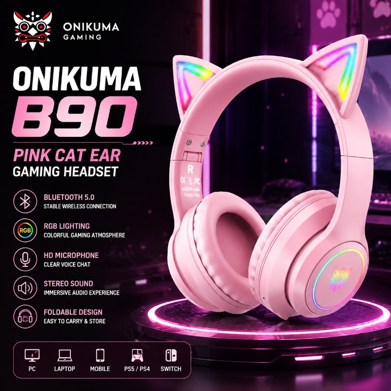 Pc Gaming Apple - Cuffie da gioco Onikuma B90 rosa