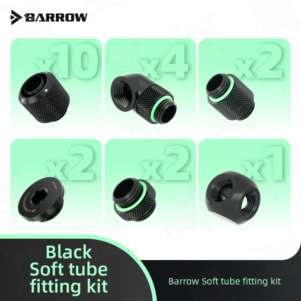 Pc Gaming Youtube - Kit Connettori Morbidi Barrow per Tubi