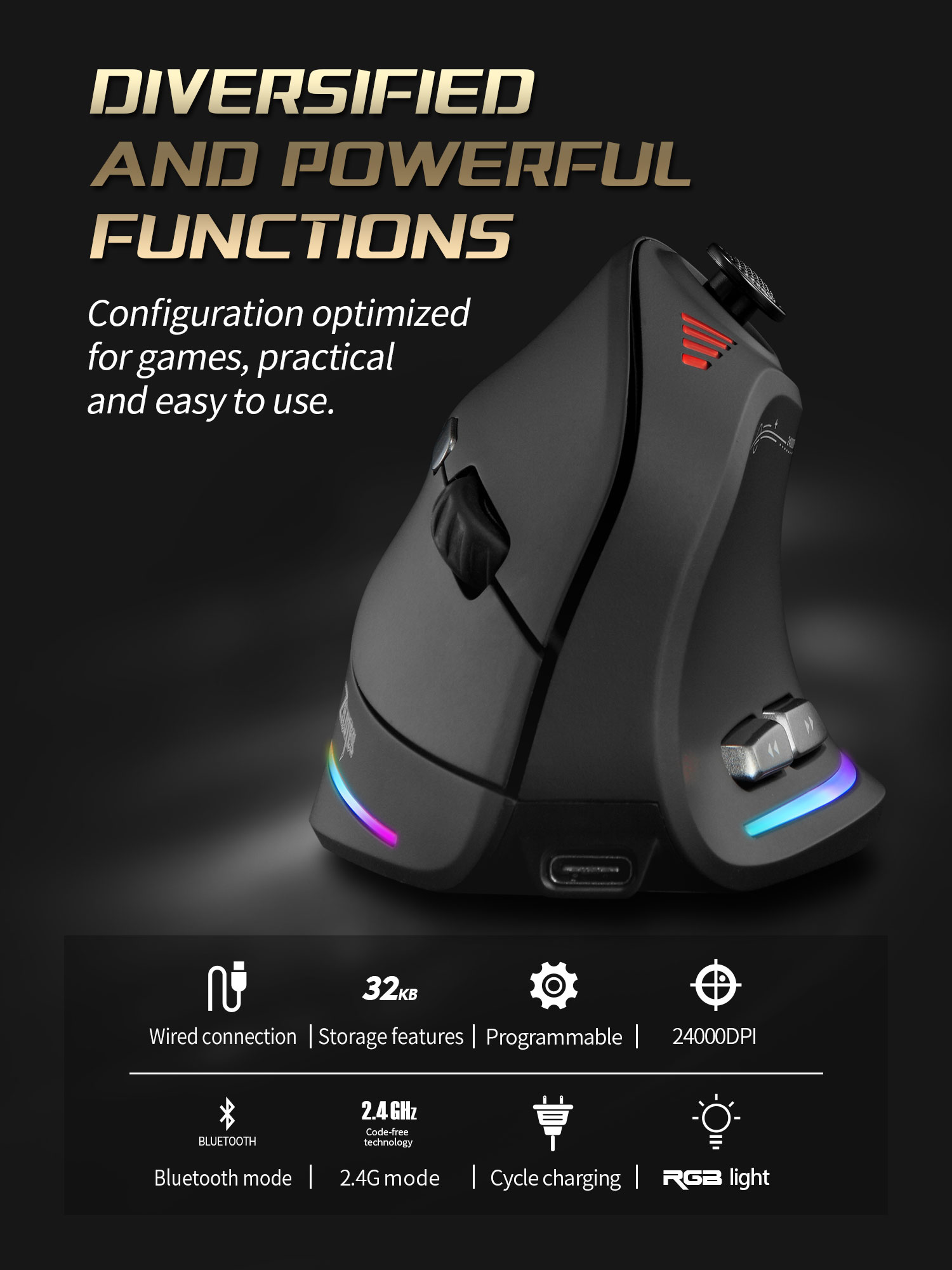 Jomaa Controllo mouse vertical - Wireless Gaming Mouse recensione e prezzo